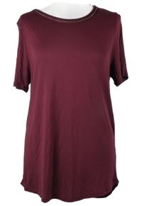Dámské vínové tričko s řetízkovým výstřihem Primark