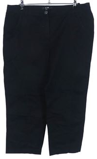 Dámské černé plátěné capri kalhoty Yest