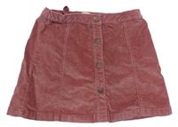 Starorůžová sametová manšestrová sukně Zara