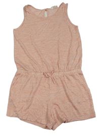 Světlerůžový třpytivý melírovaný kraťasový overal H&M