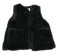 Antracitová kožešinová podšitá vesta Zara