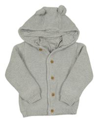 Světlešedý podšitý propínací svetr s kapucí M&S