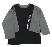 Černo-šedé triko s nápisem 