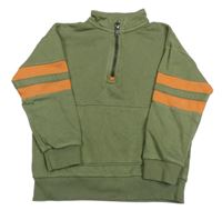 Khaki-oranžová mikina M&S