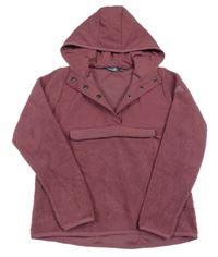 Vínová šusťákovo/huňatá mikina s kapucí 