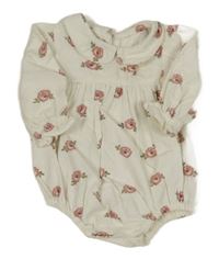 Bílé manšestrové body s kytičkami George