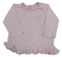 Růžovo-bíle pruhované triko s nápisem ZEEMAN