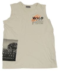 Béžové tílko s potiskem 