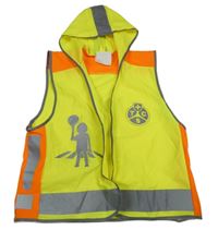 Neonově žluto-oranžová reflexní vesta s kapucí