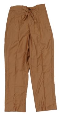 Růžovo-hnědé letní kalhoty