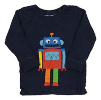 Tmavomodré triko s robotem Next