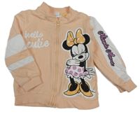 Růžovo-bílá propínací mikina s Minnie 