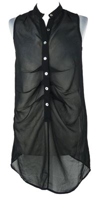 Dámská černá žoržetová halenková tunika Miss MIlla