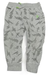 Šedé melírované tepláky s blesky F&F