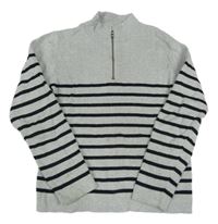 Šedý lehký svetr s pruhy H&M