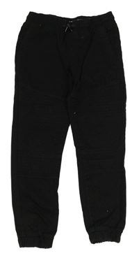 Černé plátěné cuff kalhoty Denim Co.
