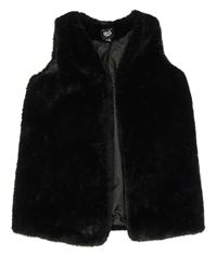 Černá kožešinová podšitá vesta New Look