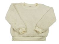 Smetanová huňatá mikina 