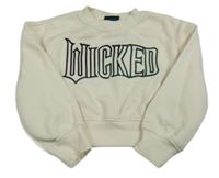 Smetanová crop mikina s nápisem 