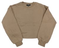 Hnědá crop mikina New Look