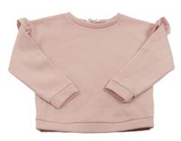 Světlerůžová mikina s volánky 