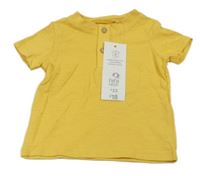 Nové - Žluté tričko s knoflíky F&F