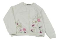 Bílý propínací svetr se zajíčky C&A