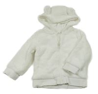 Bílá chlupatá propínací mikina s kapucí Topolino