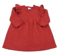 Červené pletené šaty s volánky F&F