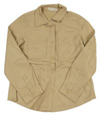 Béžová koženková košilová bunda Zara