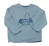 Světlemodrá melírovaná mikina s ovladačem George