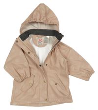 Světlerůžová puntíkatá voděodolná jarní bunda s kapucí H&M