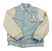 Světlemodro-béžová baseballová mikina s nápisem Tu