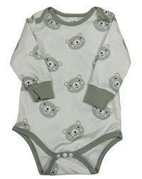 Bílé žebrované body s medvědy