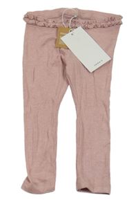 Nové - Růžové melírované žebrované legíny s kanýrkem name it.