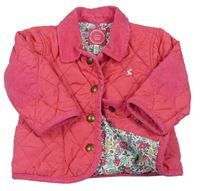 Růžová šusťáková prošívaná zateplená bunda Joules