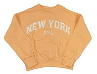 Oranžová crop mikina s nápisem F&F