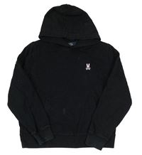 Černá crop mikina se zajíčkem a kapucí Psycho&Bunny