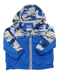 Modro-army šusťáková podzimní bunda s kapucí C&A