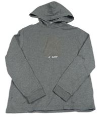 Šedá melírovaná mikina s kapucí H&M