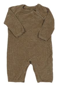 Hnědý žinylkový overal s medvídky George 