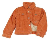 Oranžová manšestrová zateplená bunda Piobo