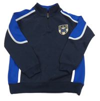 Tmavomodro-modrá sportovní mikina s výšivkou Akoa