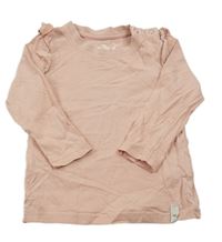 Světlerůžové triko s volánky Kuniboo