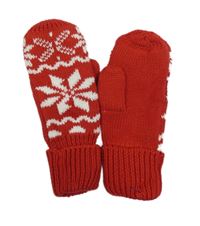 Červené pletené palcové rukavice se vzorem H&M