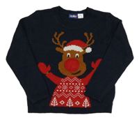 Tmavomodrý svetr se sobem Lupilu 