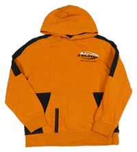 Oranžovo-černá mikina s logem a kapucí Nerf