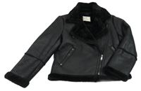 Černý semišový zateplený crop křivák Primark