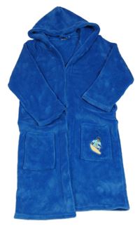 Modrý chlupatý župan s obrázkem kapucí Playshoes 