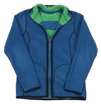 Modrá fleecová oboustranná propínací mikina Tchibo